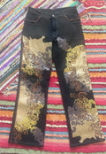 Black jeans with brown accents