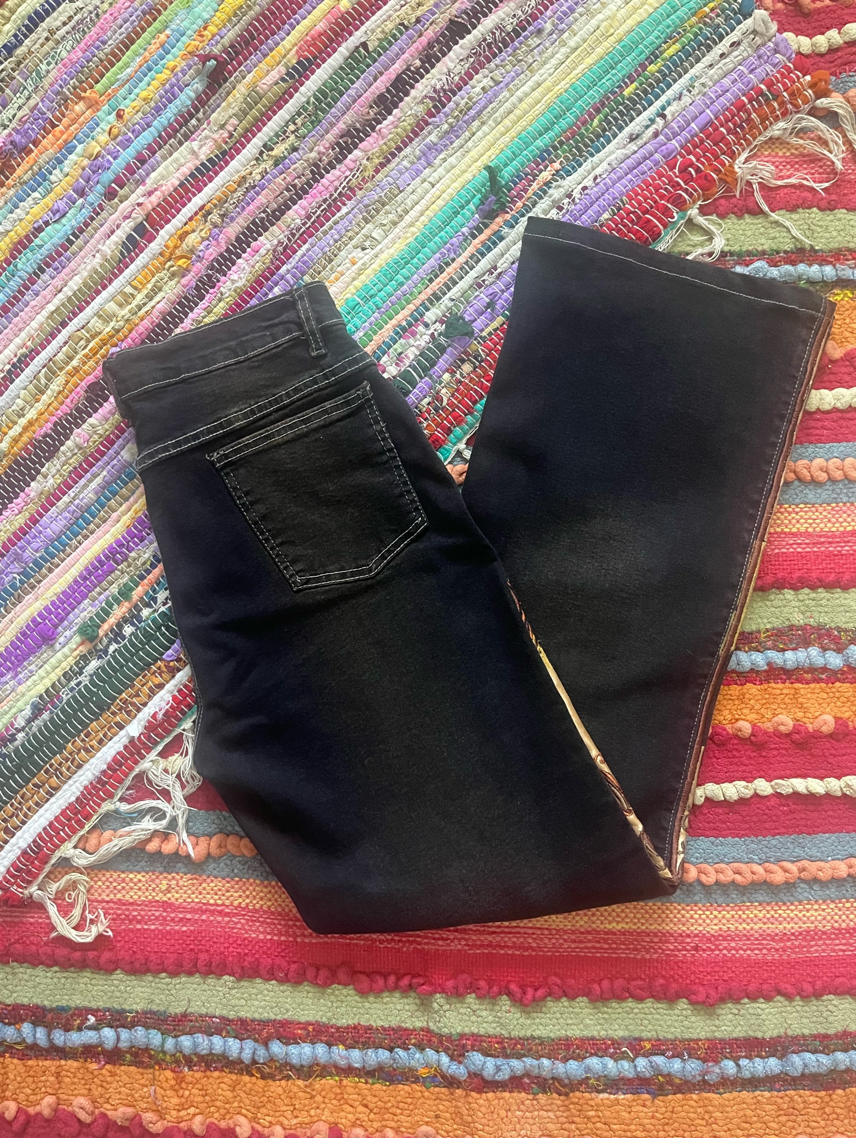 Black jeans with brown accents