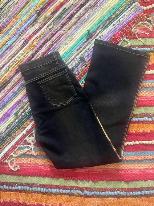 Black jeans with brown accents