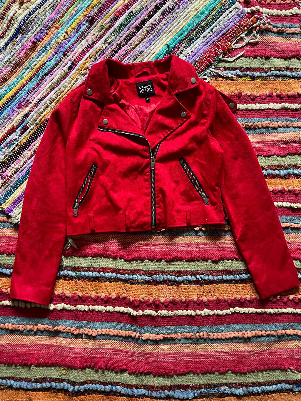 Red biker’s jacket