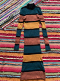 Long striped body-con dress