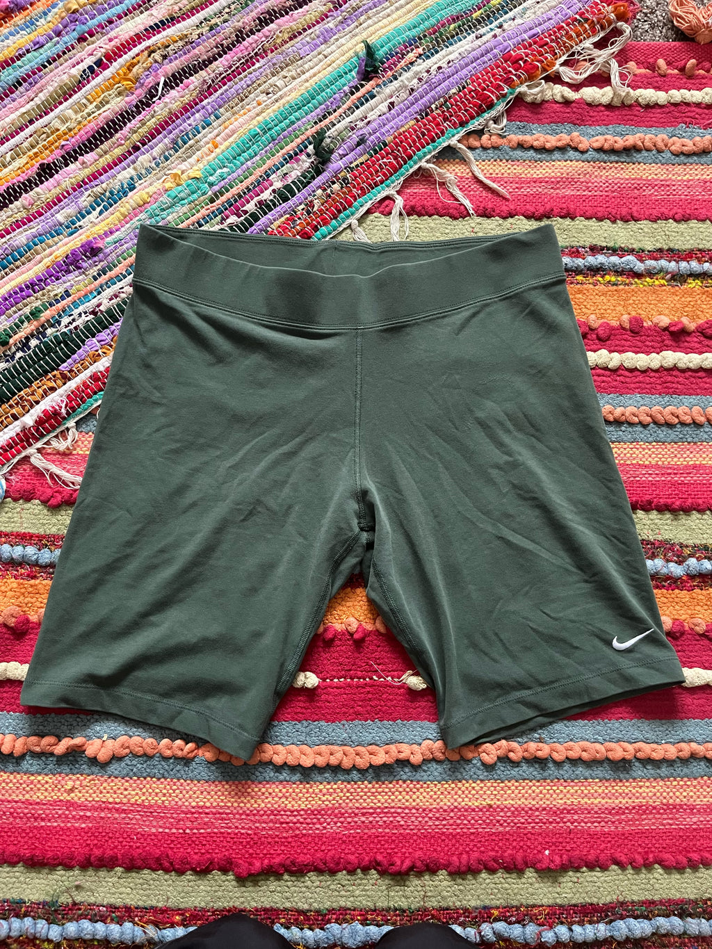 Green Nike biker shorts