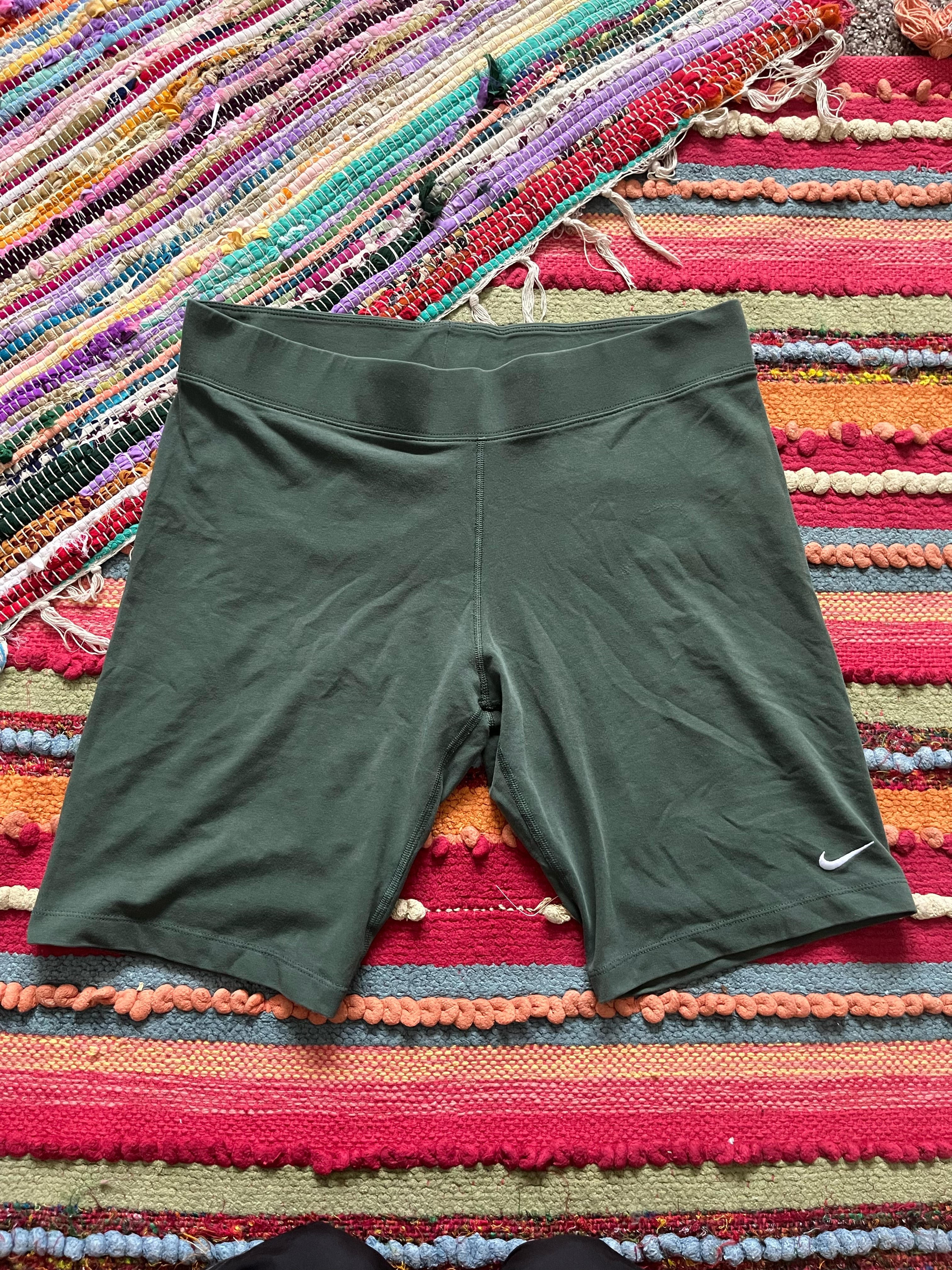 Green Nike biker shorts