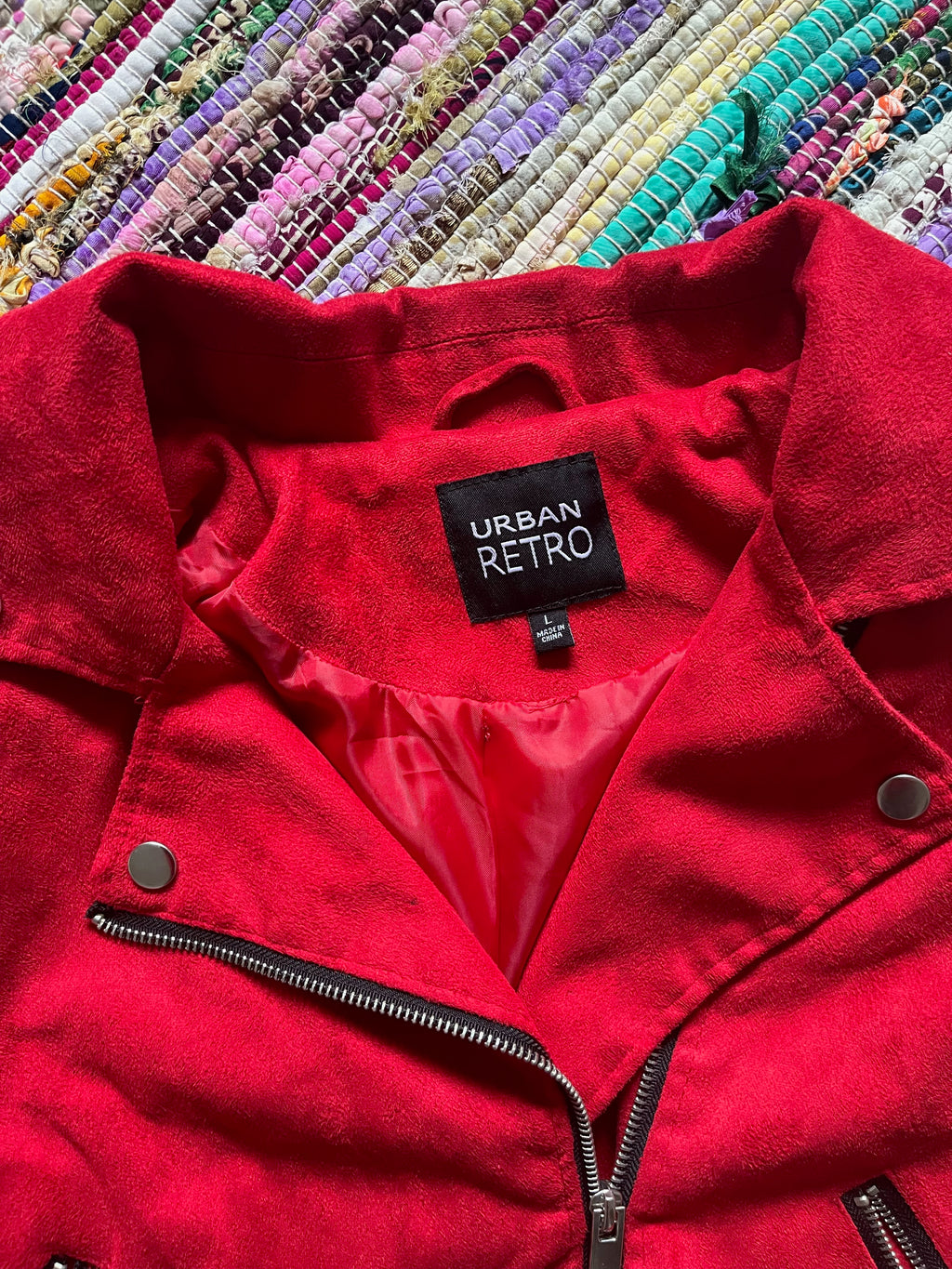 Red biker’s jacket