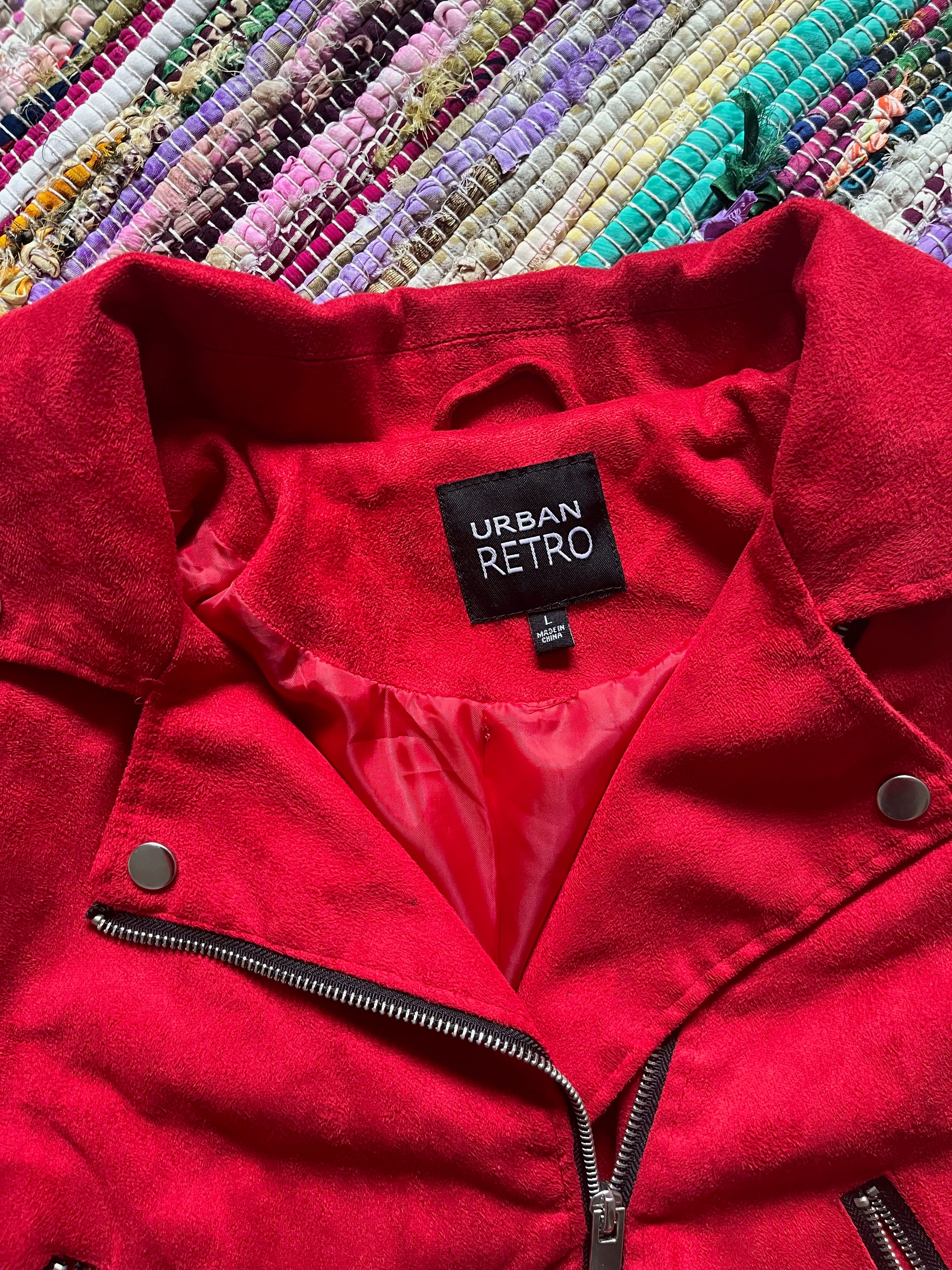 Red biker’s jacket