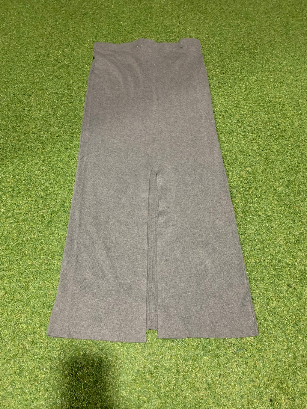 Long Gray Fitted Skirt