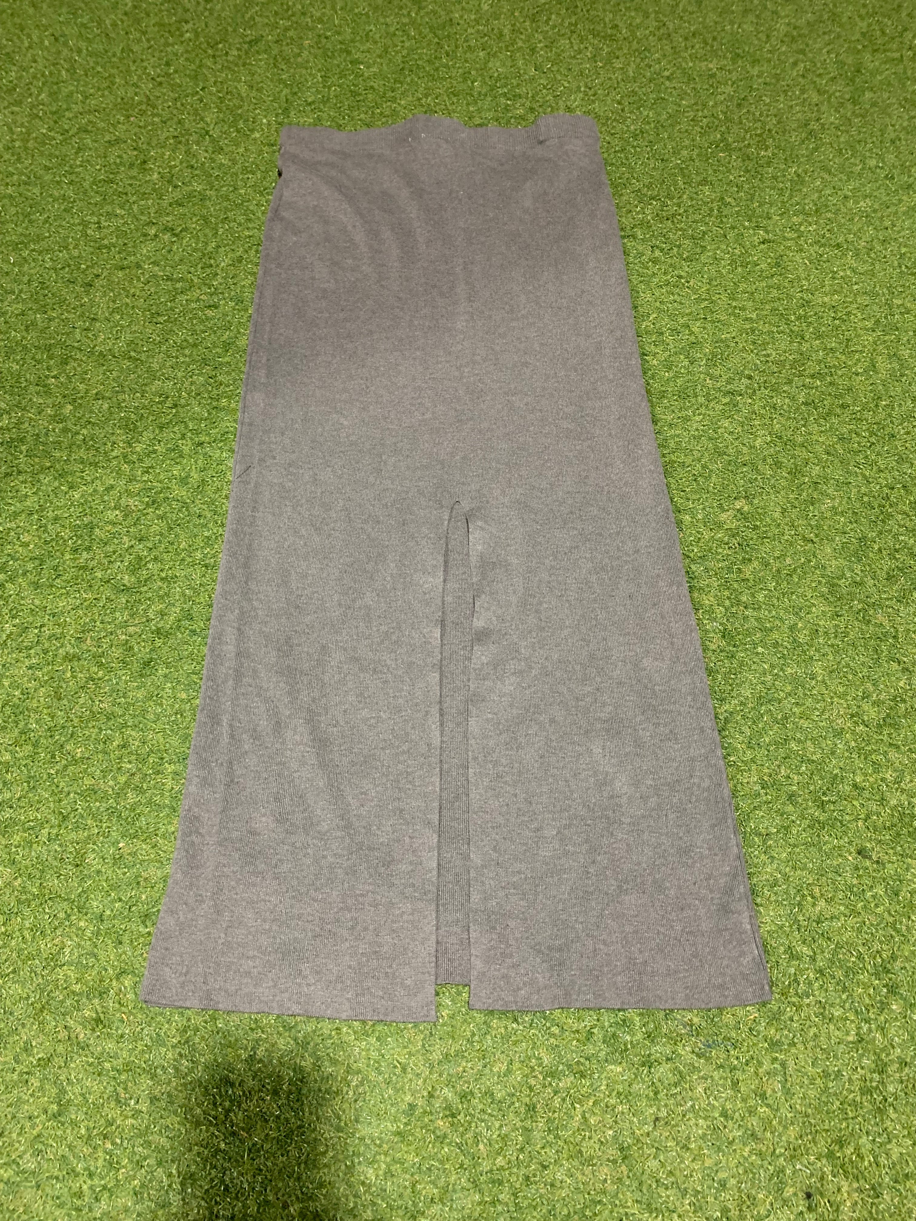 Long Gray Fitted Skirt