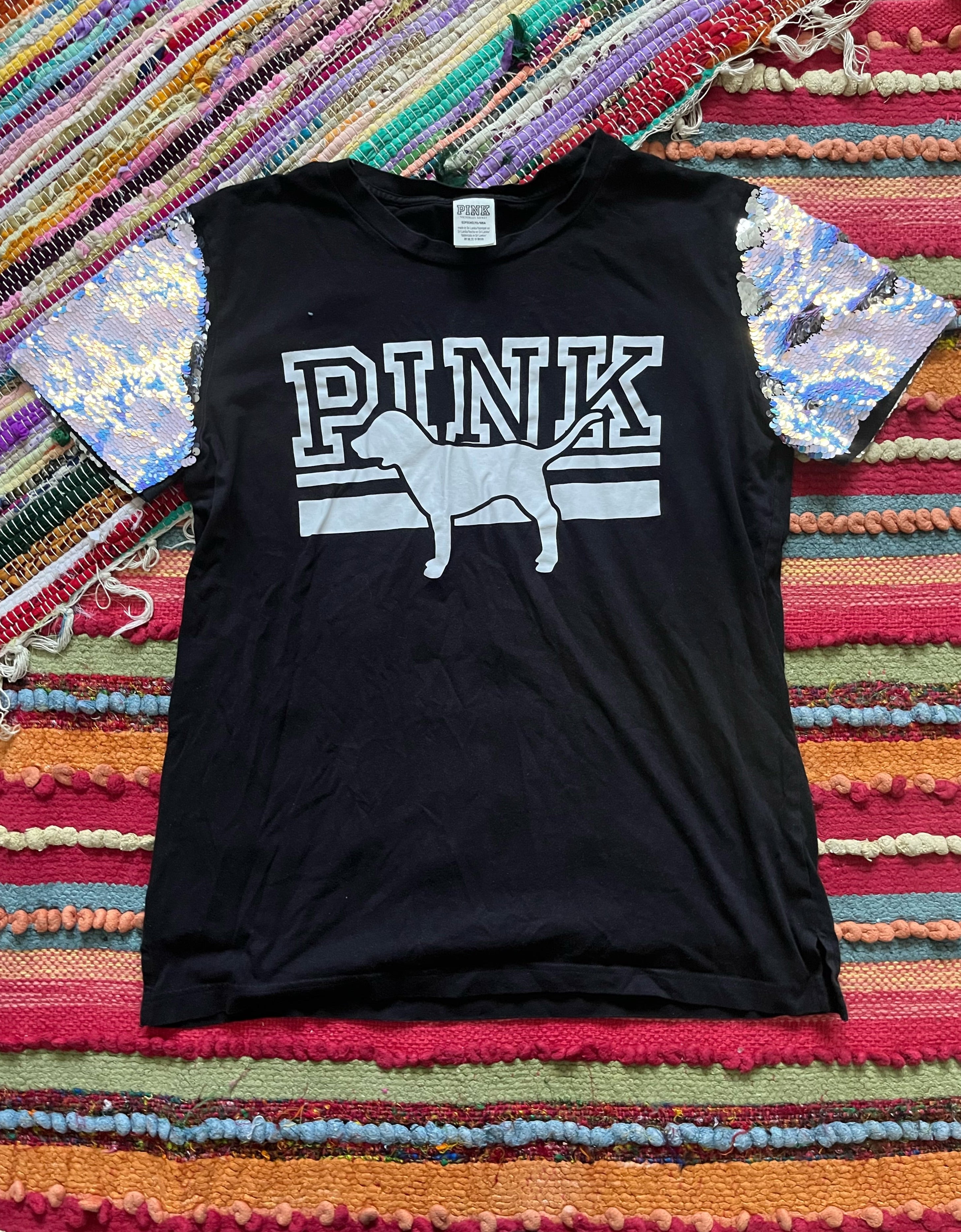 Circle sequin pink T-shirt
