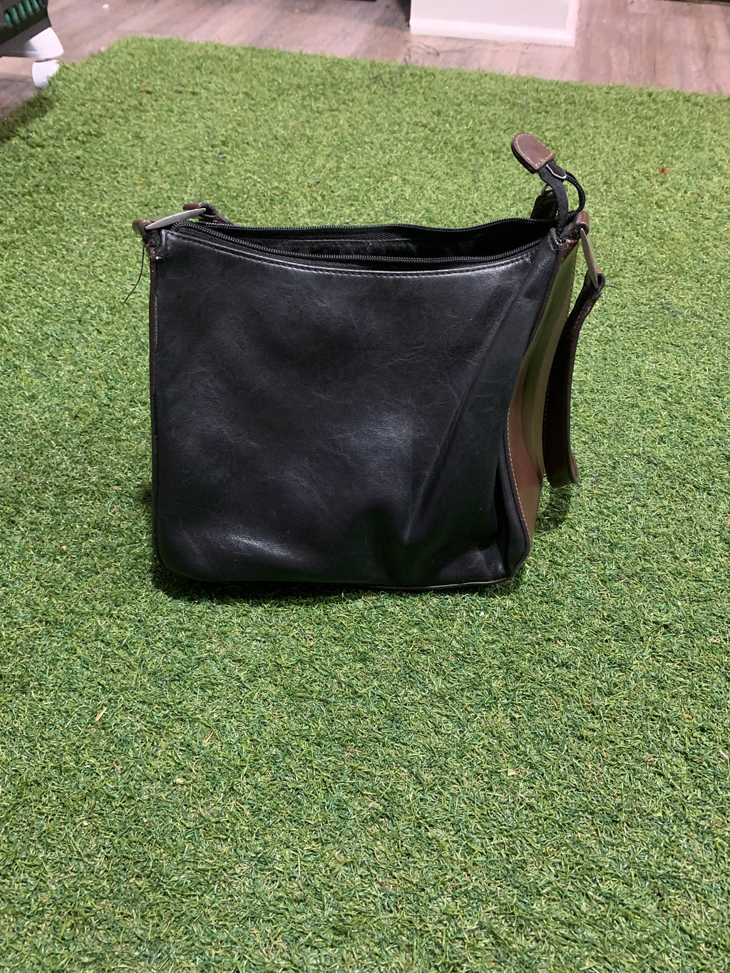 Navy Blue & Brown Shoulder Bag