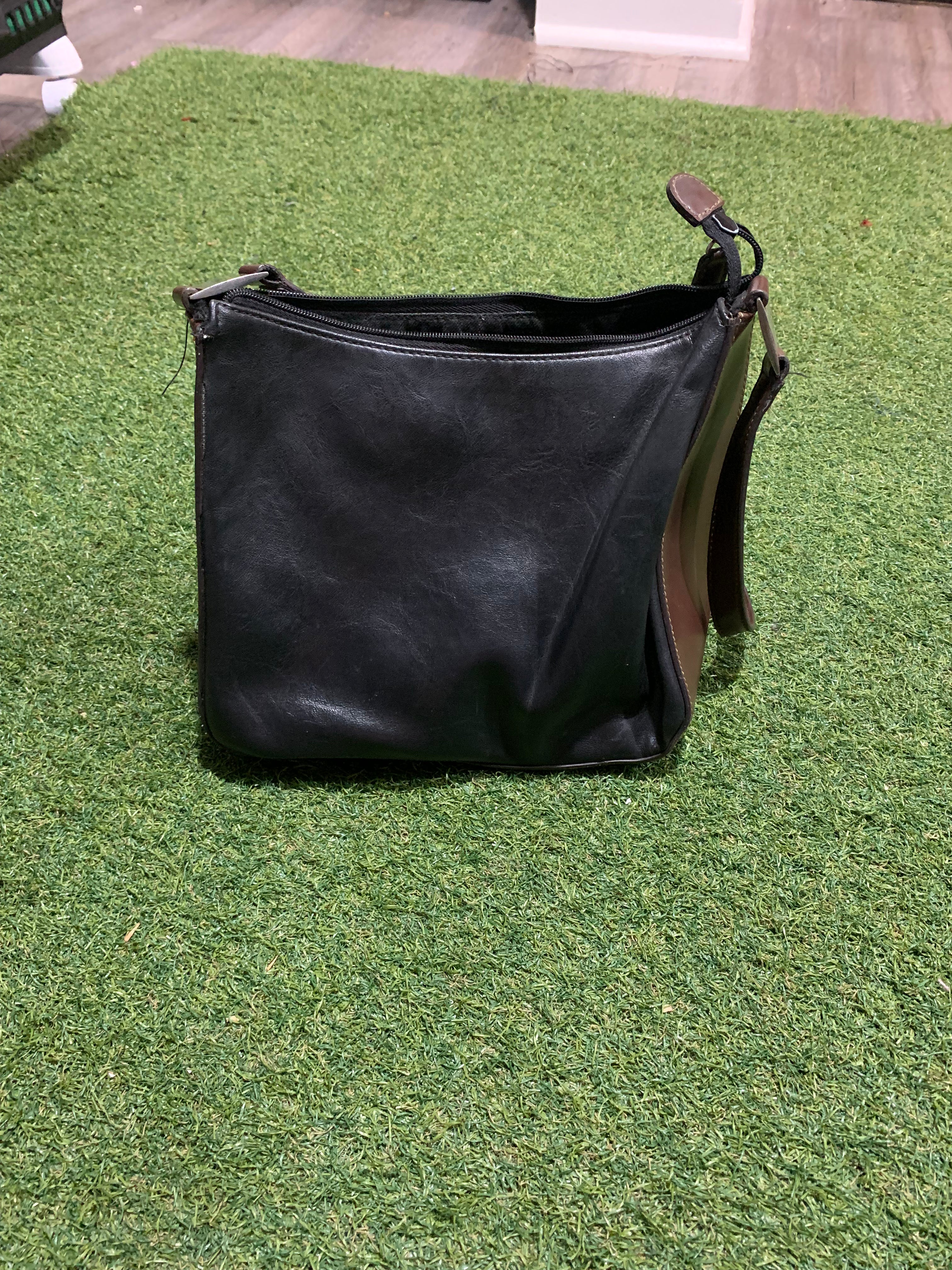 Navy Blue & Brown Shoulder Bag
